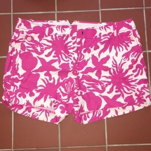 Jcrew Pink and White Linen Shorts